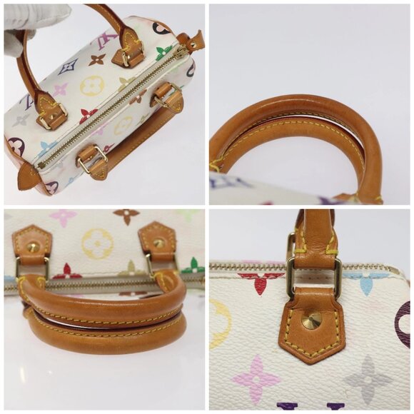 LOUIS VUITTON Monogram Multicolor Mini Speedy Hand Bag White M92645 Auth BA414AV - Picture 16 of 16